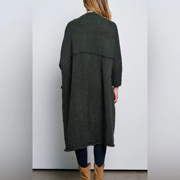 "NWT Tres Chic Women's Open Front Oversized Long Sleeve Cardigan" - Picture 4 of 4